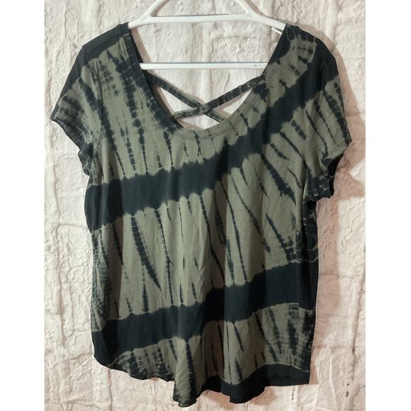 Calvin Klein Women’s T-shirt Short Sleeve Stretch Performance XL Tie Dye - Picture 1 of 5